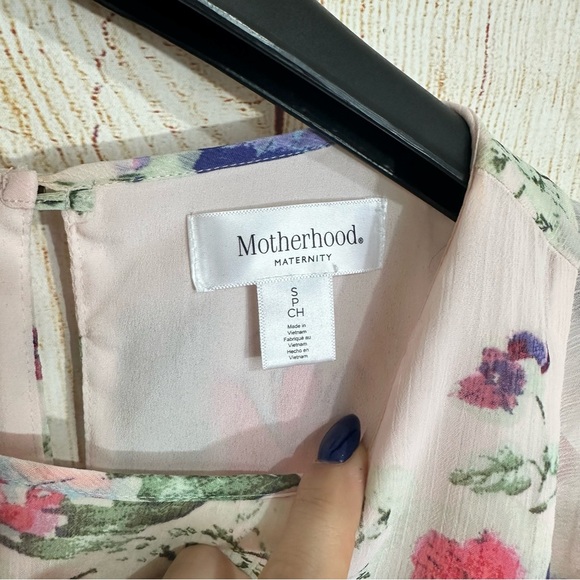 Motherhood Maternity Small Blush Pink Floral Flowy Dress - Picture 4 of 4